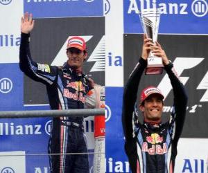 пазл Марк Уэббер - Red Bull - Спа-Франкоршам, Бельгии Гран-при 2010 (второе место)